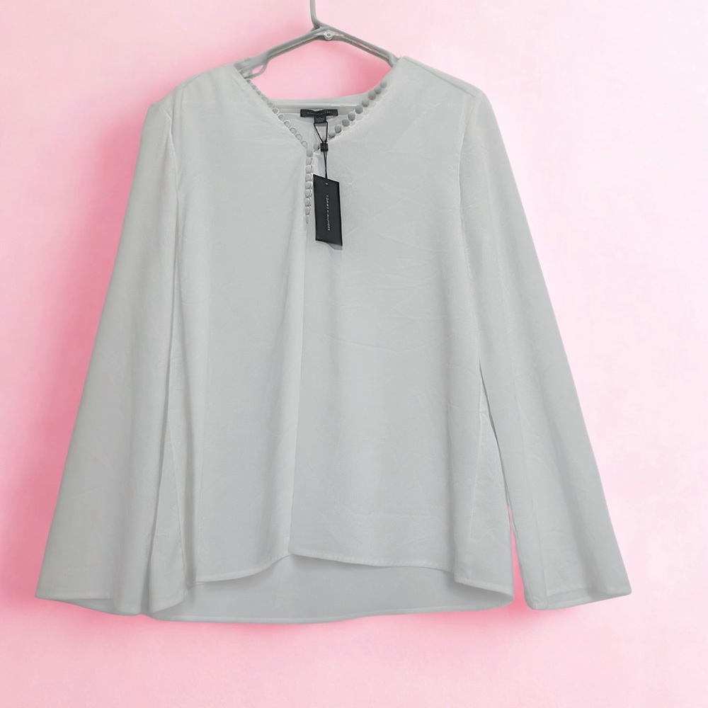 Tommy Hilfiger “New Wave” White Blouse – NWT – Size XL – MSRP $69.50